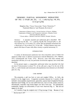 Trisomy/partial monosomy mosaicism of no. 13 pair [46, XX