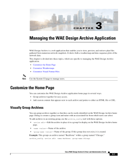 Managing the WAE Design Archive Application