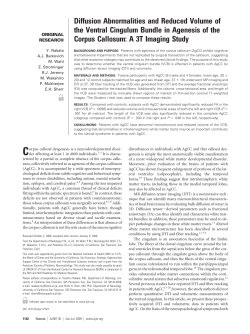Diffusion abnormalities and reduced volume of the ventral cingulum