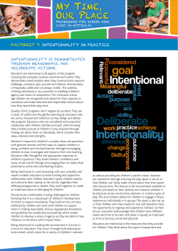 factsheet 7: intentionality in practice intentionality is demonstrated