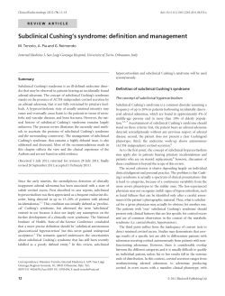 Subclinical Cushings syndrome: definition and management
