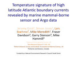 Temperature Signature of high latitude Atlantic - Euro-Argo