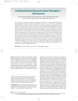 Cell-Based Bone Reconstruction Therapies&mdash; Cell Sources