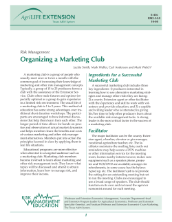 Organizing a Marketing Club - Extension Agricultural Economics