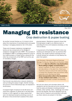 Managing Bt resistance