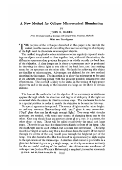 A New Method for Oblique Microscopical Illumination