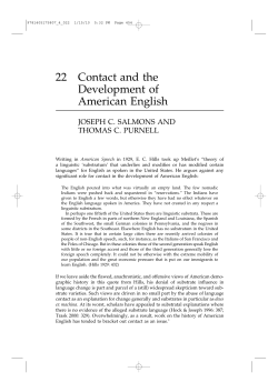 22 Contact and the Development of American English