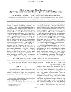 Effects of trace mineral injections on measures of performance and