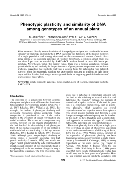 Phenotypic plasticity and similarity of DNA among genotypes of an