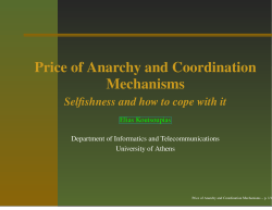 Price of Anarchy and Coordination Mechanisms