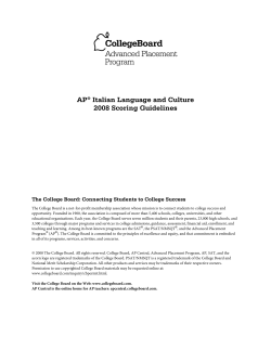 AP&reg; Italian Language and Culture 2008 Scoring Guidelines