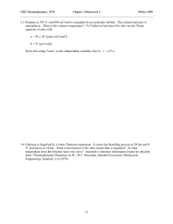 5.3 Propane at 350 oC and 600 cm3/mol is expanded in an