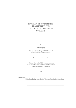 estimation of demand elasticities for chocolate tablets in ukraine