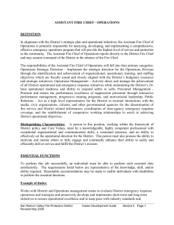 ASSISTANT FIRE CHIEF - OPERATIONS DEFINITION In alignment