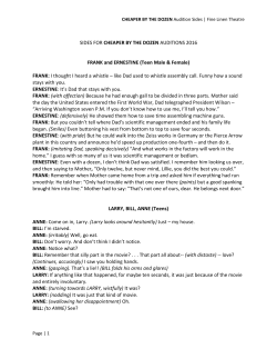 SIDES FOR CHEAPER BY THE DOZEN AUDITIONS 2016 FRANK