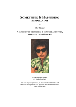Something Is Happening &mdash; Bob Dylan 1965