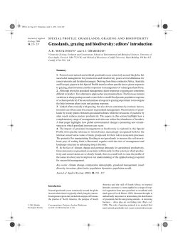 Grasslands, grazing and biodiversity: editors` introduction