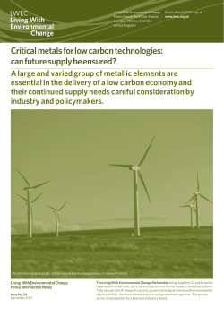 Critical metals for low carbon technologies: can future supply be