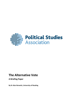 The Alternative Vote - The Political Studies Association