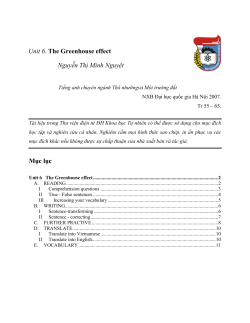 Mục lục Unit 6. The Greenhouse effect Nguyễn Thị Minh Nguyệt