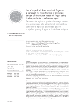 Use of superficial flexor muscle of fingers as a transplant for