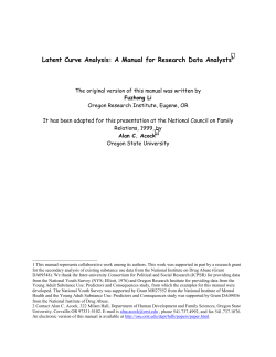 Latent Curve Analysis: A Manual for Research Data Analysts1