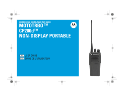 MOTOTRBO CP200d Non-Display Portable User Guide (English