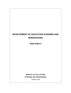 DEVELOPMENT OF EDUCATION IN BOSNIA AND HERZEGOVINA