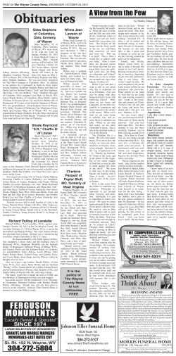 Obituaries - Wayne County News