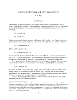 oughts, intentions, and acts in aristotle