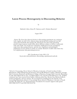 Latent Process Heterogeneity in Discounting Behavior