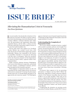 Alleviating the Humanitarian Crisis in Venezuela