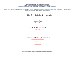 Spanish Grade 1 - Shore Regional High School