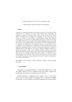 Language evolution in social media: a preliminary study Fabio