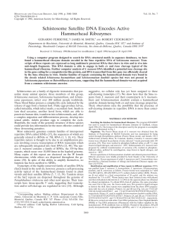 Schistosome Satellite DNA Encodes Active Hammerhead Ribozymes