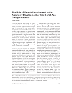 The Role of Parental Involvement in the Autonomy Development of