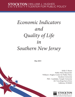 Economic Indicators and Quality of Life in Southern New Jersey