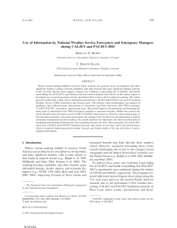Use of Information by National Weather Service