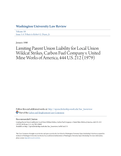 Limiting Parent Union Liability for Local Union Wildcat Strikes