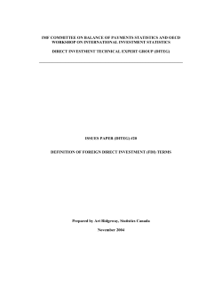 Definition of Foreign Direct Investment