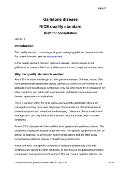 Gallstone disease: QS draft guidance for consultation