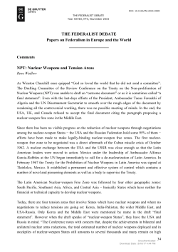 THE FEDERALIST DEBATE Papers on Federalism in Europe and