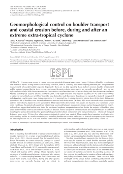 Geomorphological control on boulder transport and coastal erosion