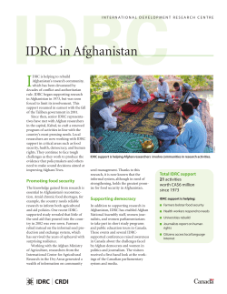 IDRC in Afghanistan