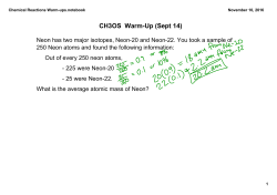 Chemical Reactions Warm