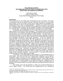 the african charter on human and peoples right as compatible with