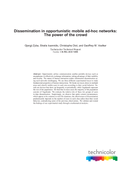 Dissemination in opportunistic mobile ad