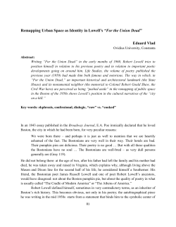Eduard Vlad: Remapping Urban Space as Identity in Lowell`s