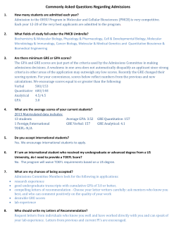 Commonly Asked Questions Regarding Admissions