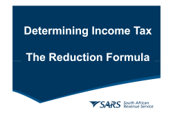 Determining Income Tax The Reduction Formula